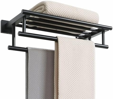 Alise Double Towel Rack for Bathroom Wall Mounted 16 Inch,Matte Black by Alise