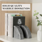 Karibiber Marble Bookend for Shelves, Non-Skid Bookends for Heavy Books, Heavy Duty Book Stopper for CDs, Luxury Book Shelf Holder, Quarter Circle Design Book Ends Decorative, Monte Grigio, Set of 2 - Image 6
