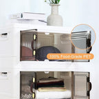 MOONEDGE 140QT Stackable Plastic Storage Bins, 4-Tier Foldable Cabinet - Image 7