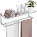 VOTZAAQ Towel Racks for Bathroom - 24 in Bath Towel Shelf with Double Towel Bar, Stainless Steel Towel Storage for Lavatory Wall Mounted, 2-Tier Towel Hanger Towel Holder, Brushed Nickel by VOTZAAQ
