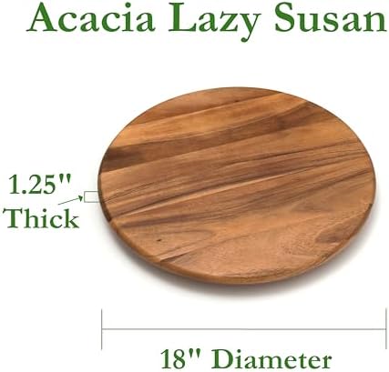 Lipper International 18-Inch Lazy Susan Kitchen Storage, Acacia - Image 2