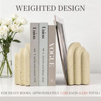 Heavy Duty Bookends for Heavy Books, 6 LB Decorative Bookends for Shelves - Image 5