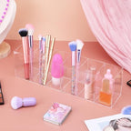 2 Pack Acrylic Pencil Holder 6 Compartments Clear Pen Organizer - Image 6
