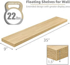 Sorbus Floating Shelves for Wall Storage (35 Inch, 3 Pack, Maple Wood) - Image 3