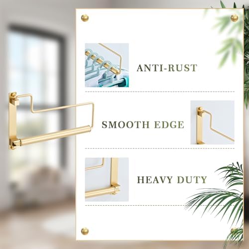 NEWRAIN Clothes Drying Rack, Laundry Racks for Drying Clothes, Wall Mounted Swing Arm Clothes Hanger for Laundry Room, Garage, Indoor & Outdoor Use,Brushed Gold - Image 4