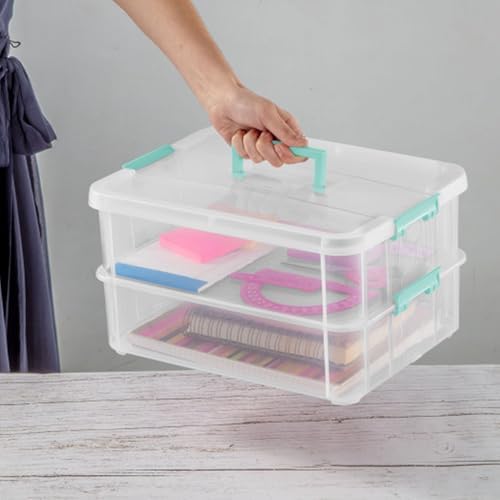 Sterilite Stack & Carry 2-Layer Handle Storage Box with Lids, 12-Pack - Image 5