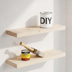 Homeforia 18 Inch DIY Floating Shelves, High-End Solid Pine Wood, Set of 4 by Homeforia