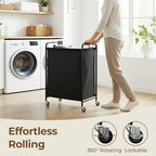GRANNY SAYS Laundry Hamper, Large Cart with Wheels and Handles, Black, 110L - Image 5