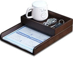Wood 2-Tier Letter Tray, Stackable Detachable Paper Tray Desk Organizer by GroveMindooOfficeStorage