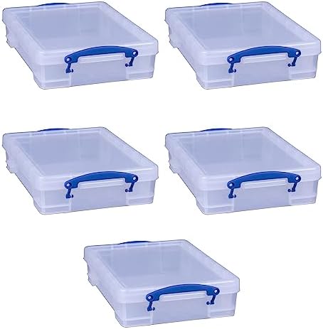 Really Useful Box Stackable Box, Clear (5 Pack) by ReallyUsefulBox