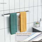 KOKOSIRI Towel Holder Chrome Bath Towel Bar Rack 24-Inch Kitchen Holder Polished Stainless Steel for Bathroom Hardware Wall Mounted, 1 Pack B4008CH-L24 - Image 4