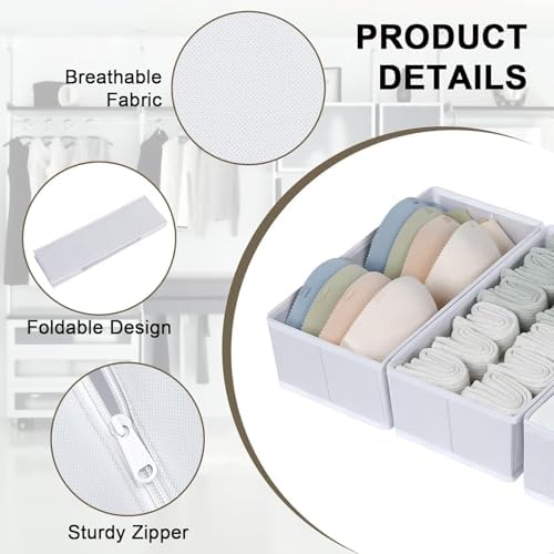 DIMJ Drawer Organizer Clothes 15 Pack - Foldable Baby Organizers and Storage & Dresser Organizer for Bedroom, Closet - Nursery Organization Dresser Dividers for underwear, Sock,Bra, Belt, Tie, White - Image 2