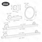 TURS Matte Black 8 Pieces Bathroom Hardware Set, SUS304 Stainless Steel 24 Inch and 20 Inch Bath Towel Bar Set, Round Bathroom Accessories Kit Wall Mounted Towel Holder - Image 7