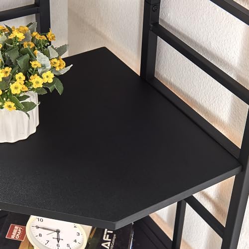 HOMISSUE Corner Shelf, 6 Tier Tall Narrow Bookshelf 76.9", Industrial Corner Bookcase with Storage for Home Office Living Room and Bedroom, Black - Image 5
