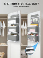 Yecaye Over the Door Storage Organizer for Nursery Closet 6 Tier Grey - Image 2