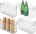 iDesign Tall Plastic Storage Bin with Handles, Set of 4, Clear by iDesign
