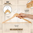 Utopia Home Wooden Hangers 90 Pack – Slim Suit Hangers Natural - Image 2