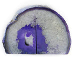 JIC Gem Dyed Purple Agate Geode Bookends Crystal Book Hold for Shelves - Image 2