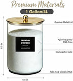 1 Gallon Glass Laundry Detergent Dispenser,Laundry Room Organization-1 Gold - Image 2