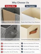 DIMJ 10 Pack Large Closet Storage Baskets Bins for Shelves, Collapsible Fabric Closet Organizers and Storage with Polyester Handles, Decorative Baskets for Organizing Clothes, Linen Closet 16x12x10 - Image 4