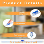 Plastic Wrap Cutter Slide Cutter - Reusable Snap-on Sliding Cutter Fit 24 inch Plastic Wrap Foil Wax Paper Parchment Paper Barbecue Paper Baking Paper Roll, Two Way Wrap Slide Cutter 4 pcs - Image 2