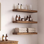 16inch Floating Shelves for Bathroom, 6.7" Deep Wall Shelves, Set of 3 - Image 4