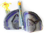 JIC Gem Purple Agate Geode Bookends Heavy Duty Crystal Stone Book Holders - Image 6