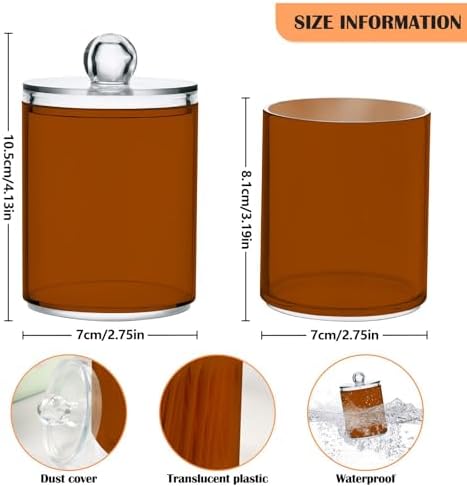 4 Pack Qtip Holder Dispenser with Lids,Brown Red Storage Containers,Bathroom Canisters Organizer for Cotton Ball,Cotton Swab,Cotton Round Pads,Floss 21214711 - Image 2