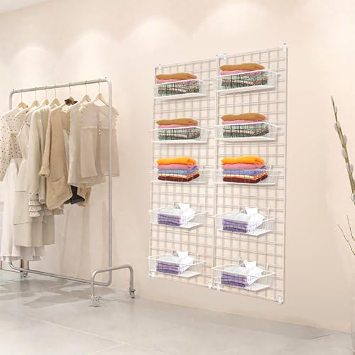Grid Wall Commercial Grade Gridwall Panels – Heavy Duty Grid Panel for Any Retail Display Wall Grid 2' Width x 4' Height, White (Pack of 4) Easily Portable - Image 2