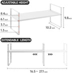 Expandable Cabinet Shelf Organizer, 16.5"~27''L, White - Image 2