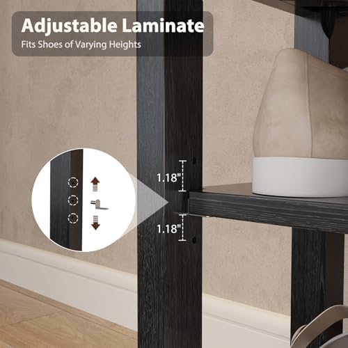 AQIMUELE Wood Shoe Rack Bench, 2 Tier Shoe Rack for Front Door Entrance - Image 4