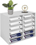 Literature Organizer, 12 Slots Compartments Mail Organizer, Literature Organizers for Office, Paper Shelves Classroom Mailbox, for Office Home School (White) by Gbonklong