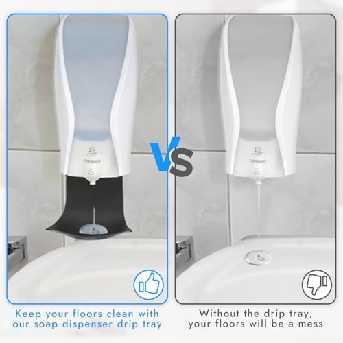 10PCS Dispenser Drip Tray Wall Mount Soap Dispenser Bracket,Laundry Detergent Drip Catcher Prevent Dripping and Spraying, Easy to Clean(Black) - Image 2