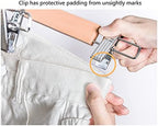 Amber Home 24Pack Wooden Pant Hangers with Adjustable Clips, 14.17" Natural - Image 5