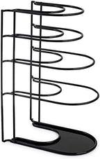 Cuisinel Pan Organizer for Cast Iron, Extra Large 5-Tier Rack, Black 15.4" - Image 2