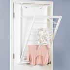 Honey-Can-Do Wall-Mount Wooden Clothes Drying Rack, 30 lb, White - Image 4