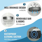 Onemake Corner Shower Caddy with Suction Cups, 2-Pack Shelves for Bathroom - Image 4
