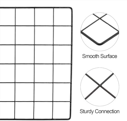 PATIKIL 24"x12" Wire Grid Panel, 2 Pack Board Photo Pictures Memo Display Grid Panels Hanging Organizer Wall Decorative Panel for Home Office Wedding, Black - Image 4