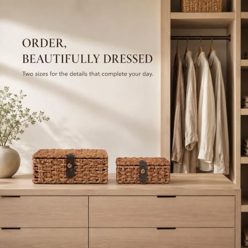 Decorative Woven Boxes with Lids for Shelf Decor Livingroom Organization - Image 5