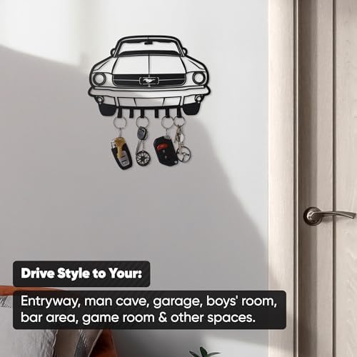 MOOH Metal Automotive Key Holder with 6 Hooks - Unique Wall Mounted Car Lovers Gifts for Men & Women - Cool Man Cave Decor - Image 5