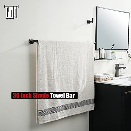 JQK Oil Rubbed Bronze Towel Bar, 33 Inch 304 Stainless Steel Thicken 0.8mm Towel Rack Bathroom, Towel Holder ORB Wall Mount, Useable Length 30 Inch, TB110L30-ORB - Image 4