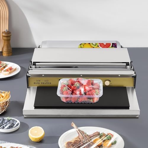 Hand Wrapping Machine, Professional Cling Film Wrapping Machine, 304 Stainless Steel Food Stretch Film Dispenser with 5 Temp Settings, for Fruits Vegetables Seafood Packaging, 110V - Image 2