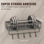 Shower Caddy Hanging 3 Pack, Rustproof Adhesive Corner Shower Shelves - Image 2
