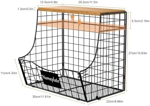 4 Pack Fruit Basket for Kitchen with Lid, Counter&Wall Mounted Hanging Fruit Basket, Potato and Onion Storage, Metal Wire Fruit and Vegetable Storage, Snack Organizer 11.81 * 8.66 * 10.63in - Image 6