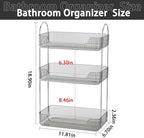 shuang qing 3 Tier Bathroom Counter Organizer Countertop Storage, Cosmetics Skincare Shelf Organizer, Makeup Organizer Perfume for Dresser Vanity Tray, Spice Rack Organizer for Kitchen - Gray - Image 3