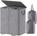 Lifewit Double Laundry Hamper with Lid, Removable Laundry Bags, Gray by Lifewit