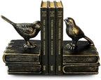 Dosker Bird Decorative Book Ends for Shelves (Retro Bronze) by Dosker