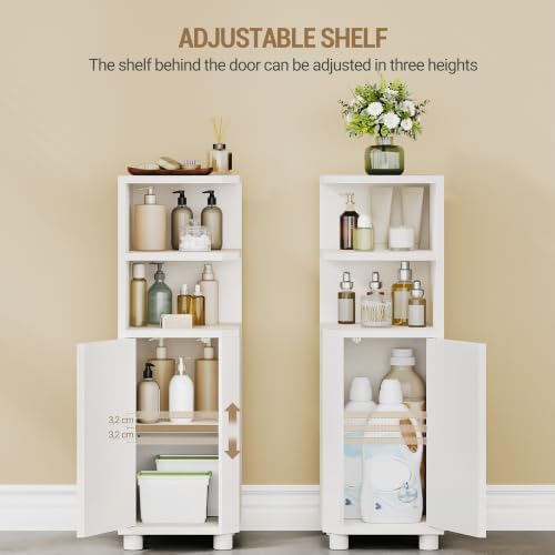 Hzuaneri Corner Cabinet, Small Bathroom Corner Cabinet with Doors - Image 6