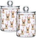 4 Pack french bulldog dog pattern Apothecary Jars with Lid by Unknown