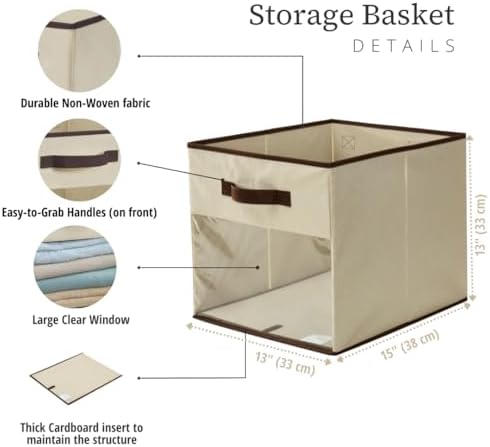 DECOMOMO Storage Bins, Cube Storage Bin with Window - Image 3